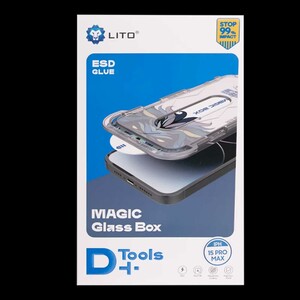 گلس آیفون 15 پرو لیتو با کیت نصب