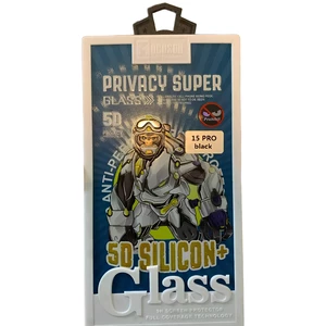 محافظ پرایوسی پنج بعدی با حاشیه سیلیکونی نازک و خمیده آیفون 15پرو موکوسون