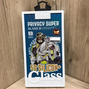 خرید گلس پرایوسی پنج بعدی با حاشیه سیلیکونی نازک و خمیده آیفون 15پرو موکوسون