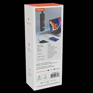 کیفیت شارژر رومیزی 9 پورت 85 وات پورودو PD-FWCH031-BK