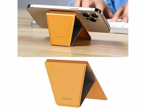 پایه نگهدارنده و کیف کارت اعتباری مگنتی چرمی آیفون سری 12 راک ROCK RPH0968 Magnetic Card holder Stand