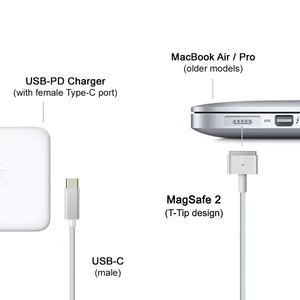 خرید کابل شارژ مغناطیسی مک بوک تایپ سی 100 وات دو متری کوتتسی