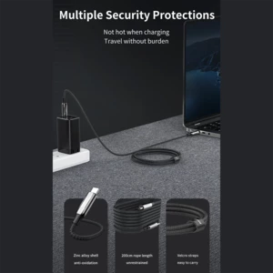 کیفیت کابل شارژ سریع تایپ سی به تایپ سی 2 متری 240 وات مومکس