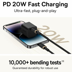 کابل شارژ سریع تایپ سی به لایتنینگ 20 وات 1متری بیسوس