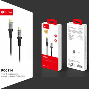 خرید کابل شارژ سریع و انتقال داده تایپ‌سی به لایتینگ 1 متری پرووان