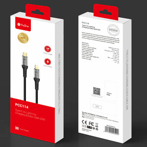 کابل شارژ سریع و انتقال داده تایپ‌سی به لایتینگ 1 متری پرووان