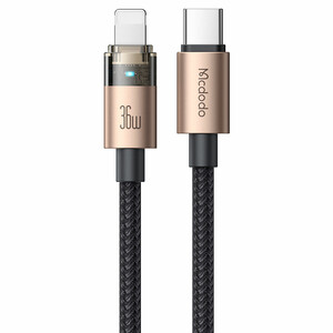 بهترین کابل شارژ سریع تایپ‌سی به لایتنینگ 36 وات 1.2 متری کارپلی مک‌دودو