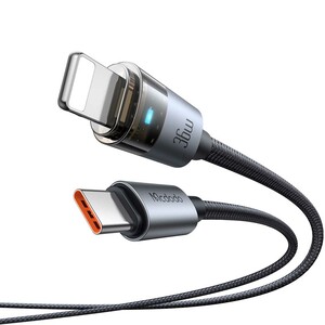 کابل شارژ سریع تایپ‌سی به لایتنینگ 36 وات 1.2 متری کارپلی مک‌دودو