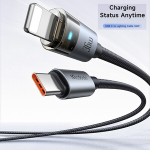 کابل شارژ سریع تایپ‌سی به لایتنینگ 36 وات 1.2 متری کارپلی مک‌دودو