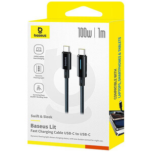 قیمت  کابل دو سر تایپ سی فست شارژ یک متری 100 وات بیسوس