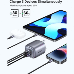 شارژر دیواری تایپ سی و یو اس بی 65 وات یوگرین