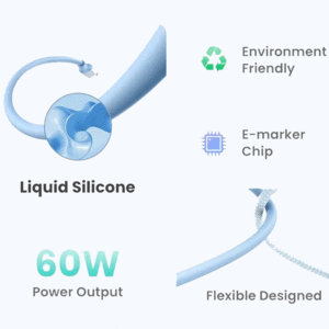 خرید کابل شارژ سریع دو سر تایپ سی 60 وات یوگرین