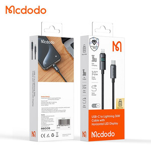 بهترین کابل شارژ و انتقال داده تایپ سی به لایتنینگ 36 وات کارپلی  1.2 متری مک دودو