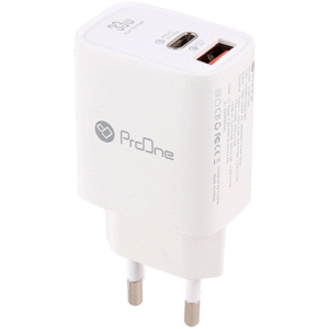 فروش شارژر دیواری تایپ سی و یو اس بی 33 وات پرووان