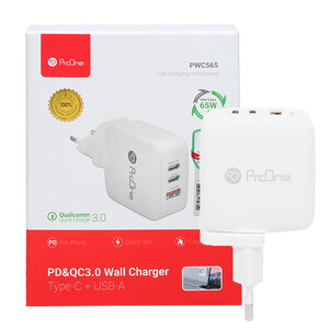 قیمت شارژر دیواری سه پورت سریع 65 وات پرووان