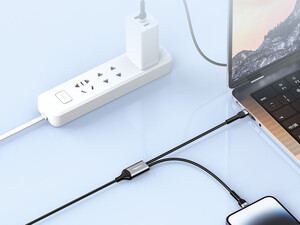 کابل شارژ دو سر تایپ سی به لایتنینگ و تایپ سی 65 وات 1.2 متری رسی