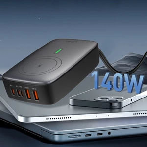 شارژر بی سیم مگنتی چندمنظوره سوپر فست شارژ با چندین پورت تایپ سی یو اس بی لایتنینگ