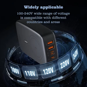 شارژر بی سیم مگنتی چندمنظوره سوپر فست شارژ با چندین پورت تایپ سی یو اس بی لایتنینگ