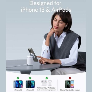 شارژر بدون سیم گوشی آیفون 12/13/14 و هندزفری بلوتوثی انکر