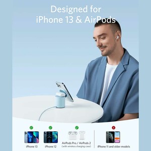 هولدر شارژر وایرلس گوشی آیفون 12/13/14 و هندزفری بلوتوثی انکر