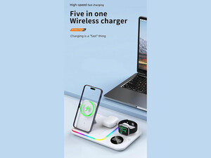 شارژر وایرلس و استند رومیزی 5 کاره A82 5-in-1 Wireless Charging Dock