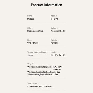 استند و شارژر بی سیم آیفون سری 12 و بالاتر 15 وات چهار کاره رومیزی تاشو مک‌دودو CH-5192