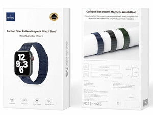 قیمت بند اپل واچ مگنتی با الگوی فیبر کربن 38، 40 و 41 میلی‌متری ویوو WIWU 38/40/41MM Carbon Fiber pattern magnetic watch band Wi-WB009