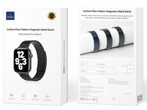 کیفیت بند اپل واچ مگنتی با الگوی فیبر کربن 38، 40 و 41 میلی‌متری ویوو WIWU 38/40/41MM Carbon Fiber pattern magnetic watch band Wi-WB009