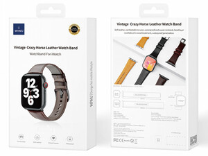 خرید بند اپل واچ 42، 44، 45 و 49 میلی‌متر ویوو WIWU 42/44/45/49 Crazy horse leather watch band Wi-WB003