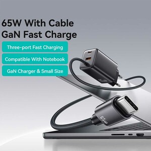 شارژر دیواری تایپ سی 65 وات و کابل شارژ تایپ سی یوسامز