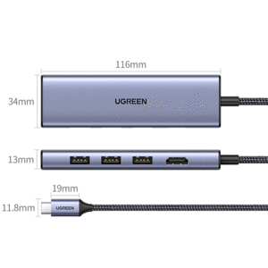 قیمت آداپتور تایپ سی  6 پورت یوگرین