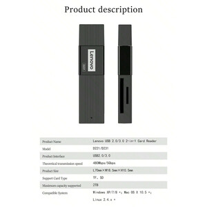 خرید کارتخوان حافظه 2 در 1 لنوو