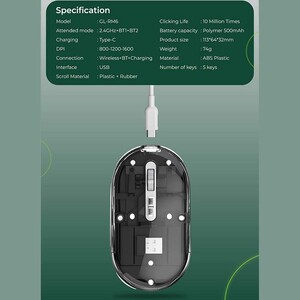 بهترین موس بی سیم طرح شفاف گرین لاین
