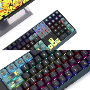 کیبورد مکانیکی گیمینگ بی سیم سه حالته شارژی پوکمون چری