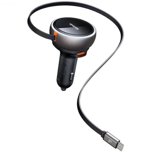 خرید شارژر فندکی فست شارژ تایپ سی و یو اس بی با کابل جمع شونده داخل خودرو ماشین کامیون مک دودو