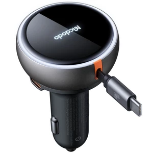 فروش شارژر فندکی فست شارژ تایپ سی و یو اس بی با کابل جمع شونده داخل خودرو ماشین کامیون مک دودو