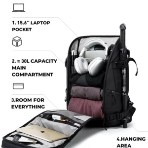 خرید کوله پشتی مسافرتی لپ تاپ 15.6 اینچ ضدآب با ظرفیت بزرگ