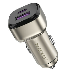 شارژر فندکی 55 وات دو پورت نوکسو مدل CCN‑P‑5 به‌همراه کابل USB-C / لایتنینگ