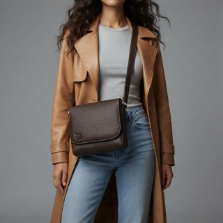 کیف دوشی زنانه چرم طبیعی مدل نیکا