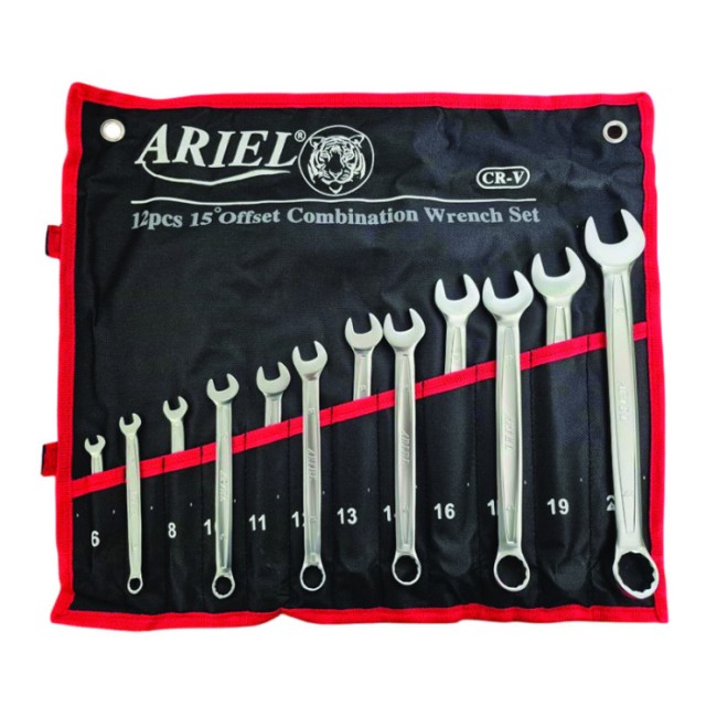 ست 12 عددی آچار یکسر تخت و رینگی فوق حرفه ای  آریل مدل ARAY1201