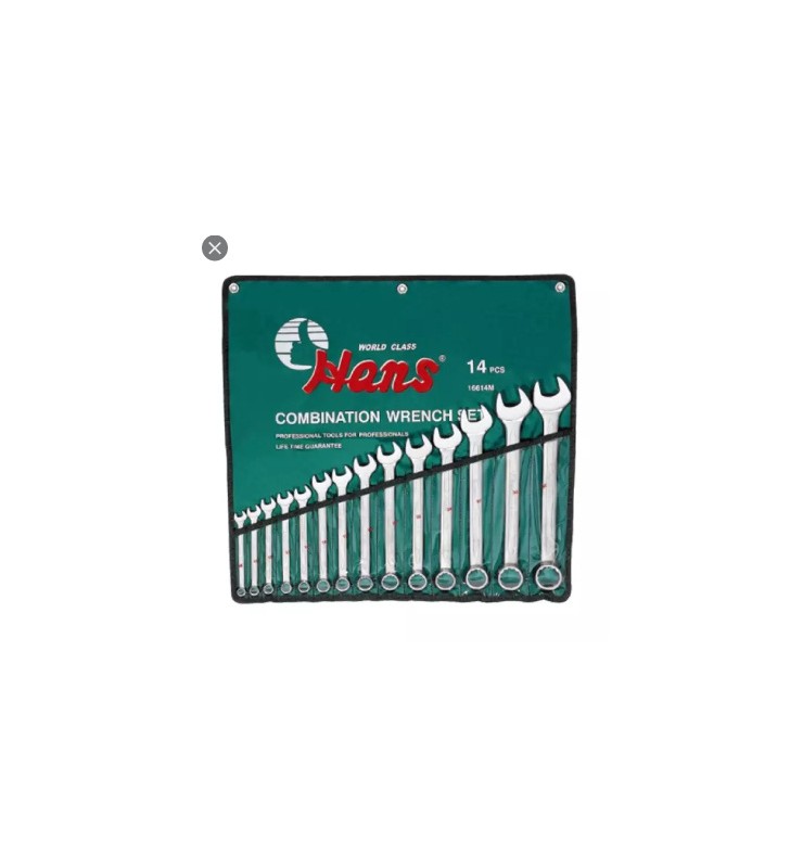 ست آچار 14عددی اینچی یکسر رینگی هنس HANS مدل 16614A