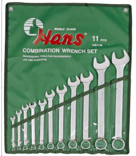 آچار یکسر تخت یکسر رینگی هنس 11 عددی مدل 16611M