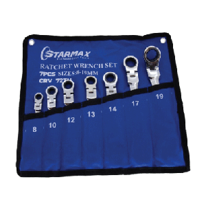 ست آچار یکسر تخت یکسر رینگ جغجغه استارمکس تاشو 7 عددی مدل SHO-11S007F