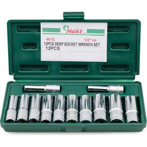 ست جعبه بکس بلند 12 پارچه درایو 1/2 هنس HANS مدل 4612MB