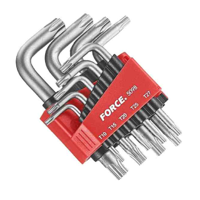 سری 9 عددی آچار آلن ستاره ای کوتاه فورس مدل 5098 FORCE