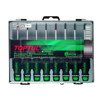 پیچ گوشتی 8 عددی دو سو و چهارسو تاپ تول مدل TOPTUL GAAW0802