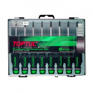 پیچ گوشتی 8 عددی دو سو و چهارسو تاپ تول مدل TOPTUL GAAW0802
