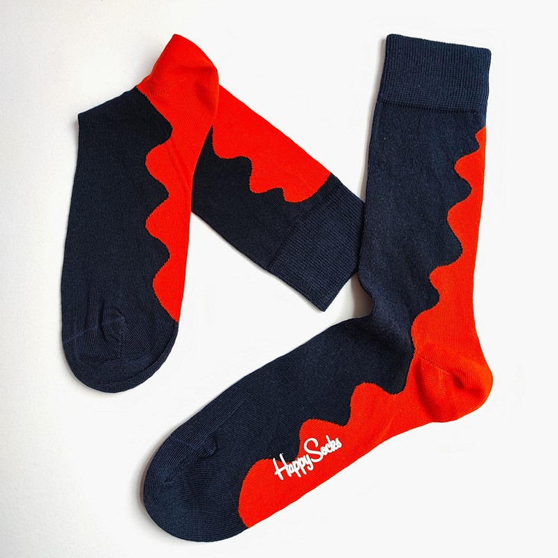 جوراب هپی ساکس طرح موج دورنگ - HAPPY SOCKS