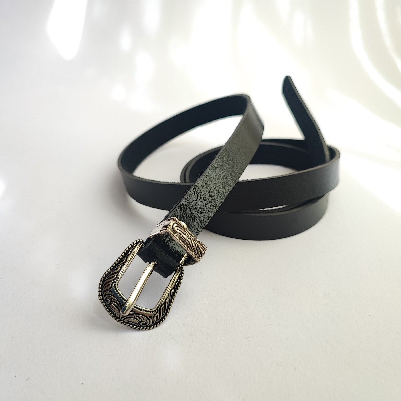 کمربند چرم صنعتی وینتیج باریک مدل نادیا |  شیک و کاربردی