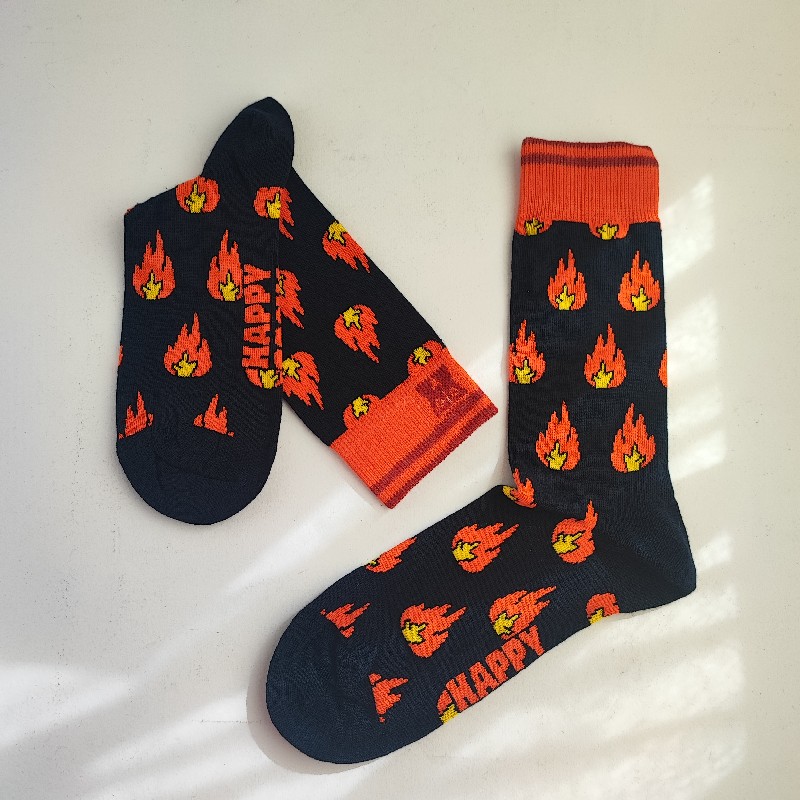 جوراب هپی ساکس طرح آتش- HAPPY SOCKS